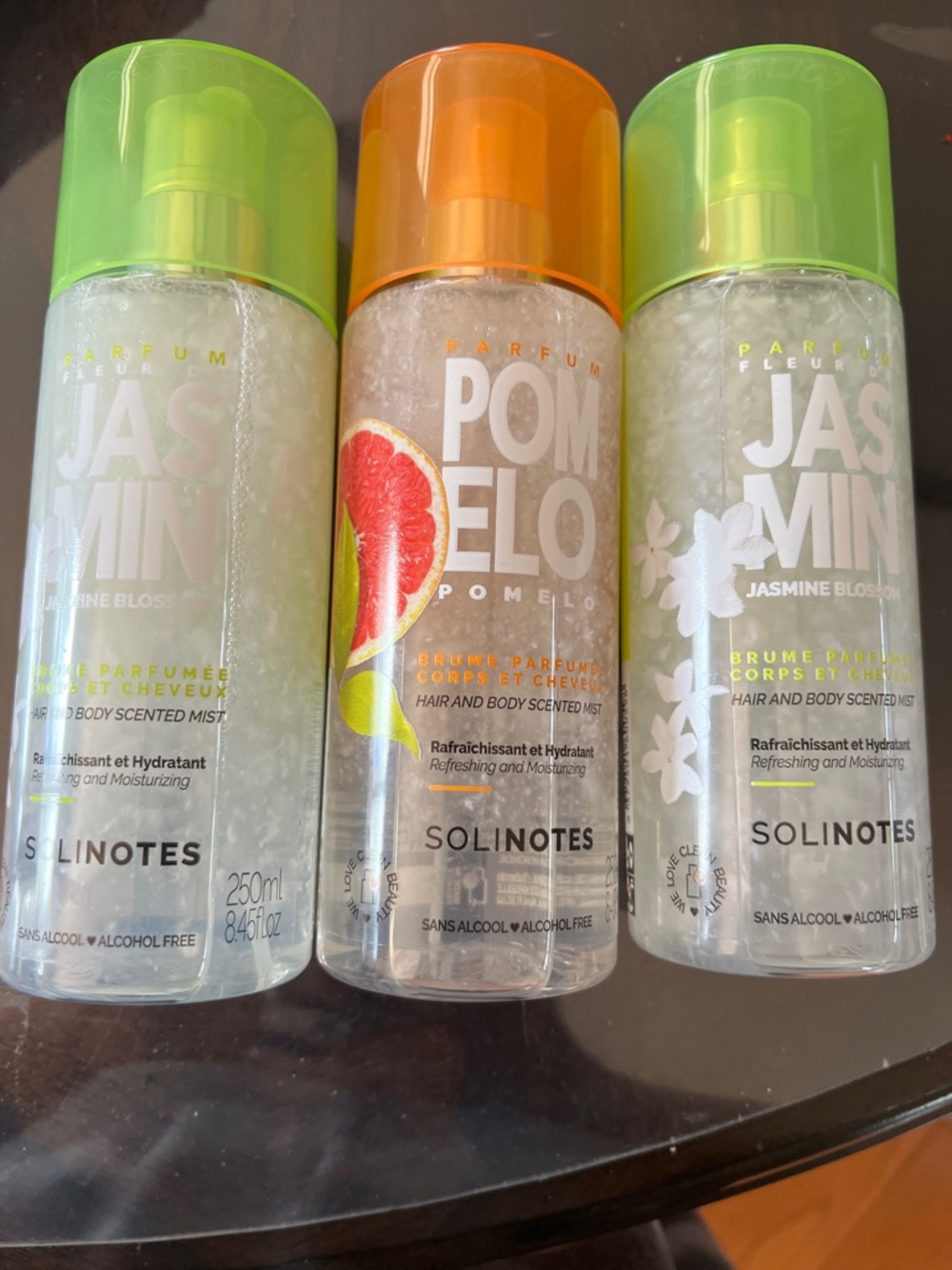 SOLINOTES Jasmine & Pomelo Hair and Body Scented Mists - lot of 3